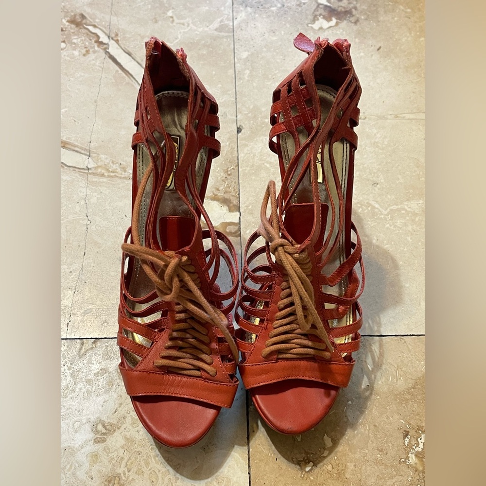 Wild Pair Red Strappy Heels